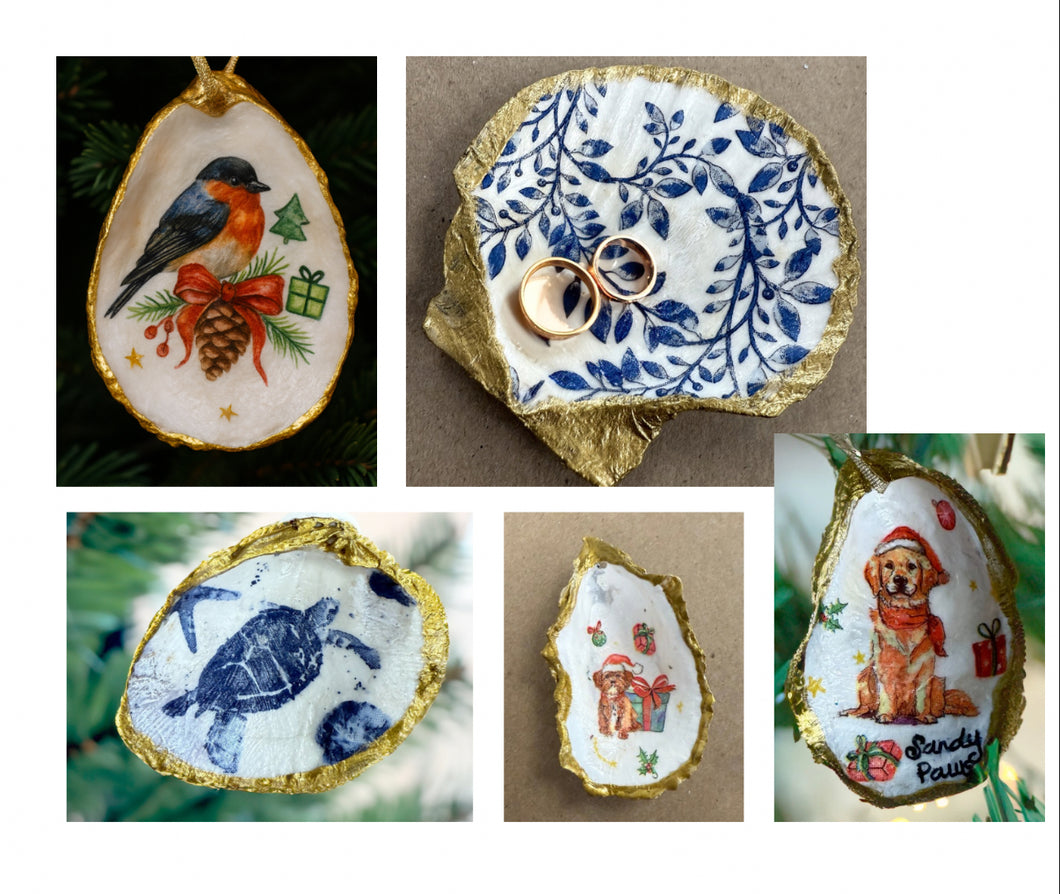 Shell Ornaments & Trinket Dish Workshop December 14th at 2pm